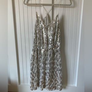 Zara White Sequin Dress - Size L